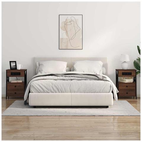 Armadio da Notte 2 pcs Rovere marrone 40 x 31 x 60 cm - Foto 2
