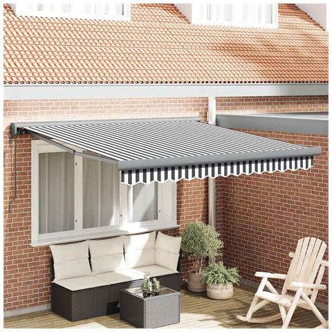 Tenda da Sole Antracite e Bianca 3x2,5 m Tessuto e Alluminio - Foto 2