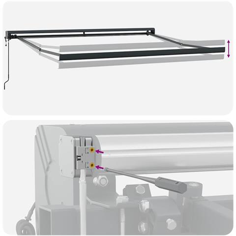 Tenda da Sole Antracite e Bianca 3x2,5 m Tessuto e Alluminio - Foto 9