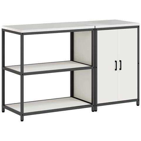 Set di Stoccaggio per Cucina 2 pcs Bianco 150 x 50 x 92 cm - Foto 1