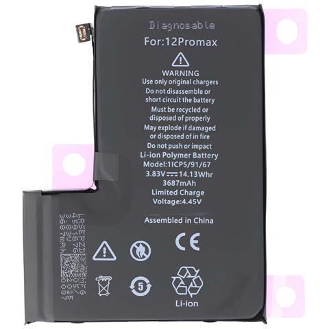 Batteria Per Iphone 12 Pro Max Li-polymer 3687mah 14.13wh Diagnosticabile - Foto 1