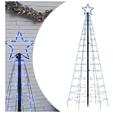 Albero di Natale a LED con Punte 220 LED Blu 180 cm - Foto 1
