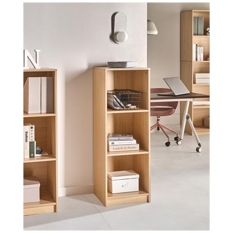 Libreria A 3 Ripiani Zehna 117 Cm Marrone Chiaro - Foto 1