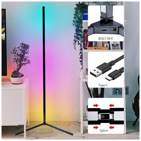 Lampada Da Parete Angolare A Led Bluetooth (confezione Da 2) Con Controllo Tramite App E Telecomando - Foto 7