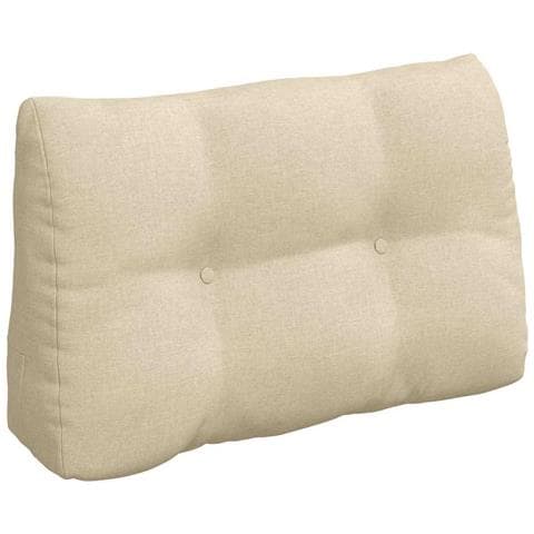 Cuscino per Schiena Crema 80 x 24 x 50 cm Tessuto - Foto 1