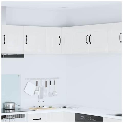 Pensile cucina Bianco Lucido 57 x 57 x 40 cm Legno multistrato - Foto 2