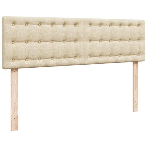 Struttura Letto Pouf con Materassi Crema 160x200 cm in Tessuto - Foto 9