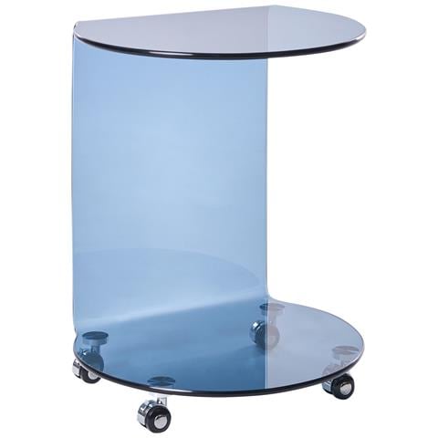 Tavolino Minto Vetro Temperato Blu Con Ruote - Foto 2