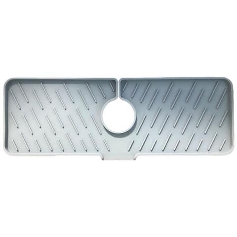 Tappetino Scolapiatti Multifunzionale Pieghevole In Silicone Per Rubinetto Grande Grey - Foto 1