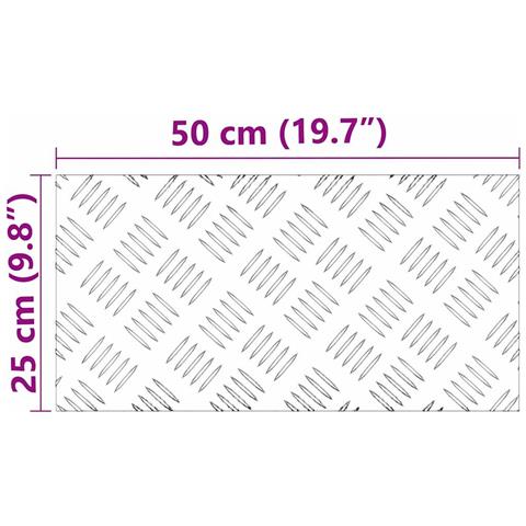 Dischi Quadrati 4 pcs Argento 50 x 25 cm Alluminio - Foto 6