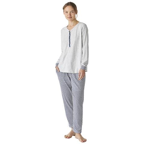 Pigiama Da Donna In Cotone A Maniche Lunghe Jjbep1600 - Foto 1