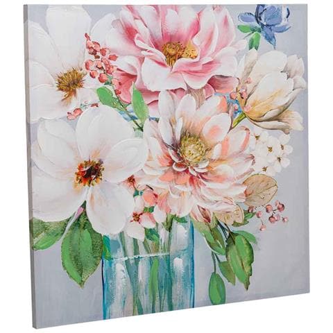 Quadro Dipinto A Mano Con Rilievo Multicolore 80x80x3h Cm - Foto 1