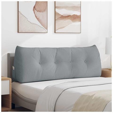 Cuscino per Schiena Grigio chiaro 140 x 24 x 50 cm Tessuto - Foto 2