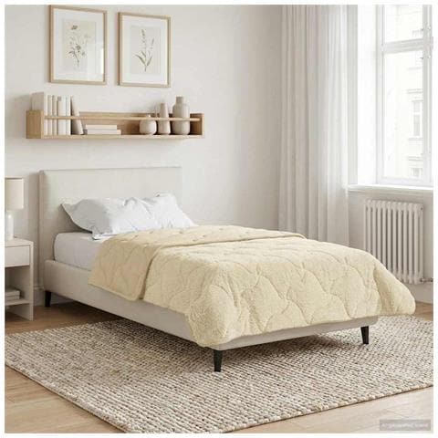 Duvet Estivo Crema 135 x 220 cm Microfibra e Fleece Teddy - Foto 2
