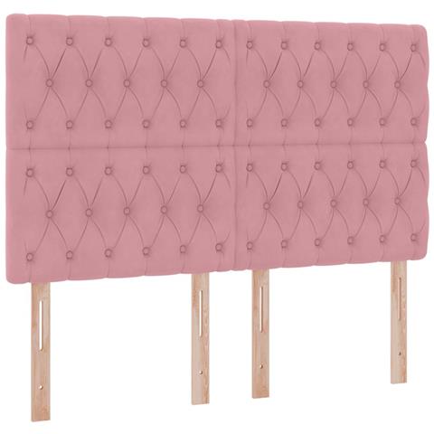 Letto con contenitore e materasso Rosa 140 x 190 cm Velluto - Foto 9