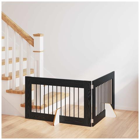 Cancello per cani con supporti 2 pcs Rovere Nero 100 x 60 cm - Foto 2