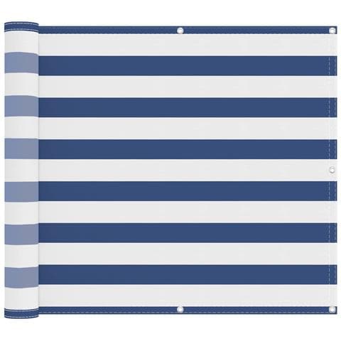 Schermo da balcone Blu e Bianco 100 x 200 cm Tessuto Oxford - Foto 1