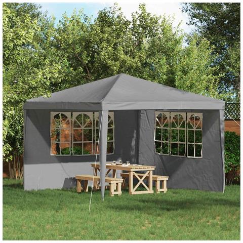 Parete per tenda da festa 2 pcs 300 x 195 cm Grigio Chiaro - Foto 2