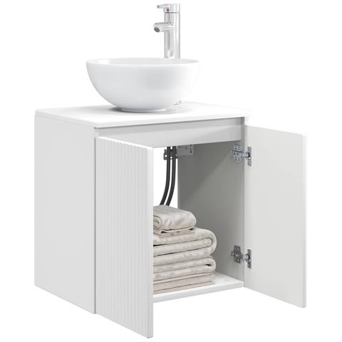 Mobile Lavabo da Parete Bianco 49,5 x 35 x 63 cm - Foto 2