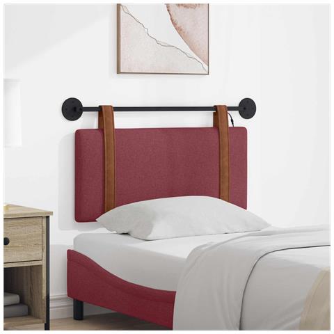Testiera sospesa Con luce LED Rosso Vino PU Antico - Foto 2