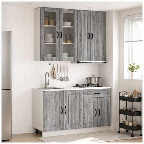 Unità Cucina KALMAR 4 pcs Sonoma grigio Legno ingegnerizzato - Foto 2