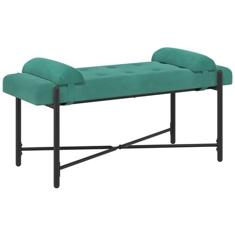 Panchina con bottoni e cuscini Turchese 110 x 40 x 46 cm - Foto 1