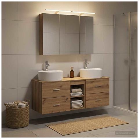 Set di mobili per il bagno 4 pcs Rovere Artigianale - Foto 2