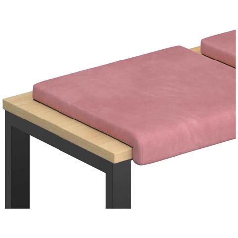Cuscino per panchina 2 pz Velluto Rosa Profondità 35 cm - Foto 1