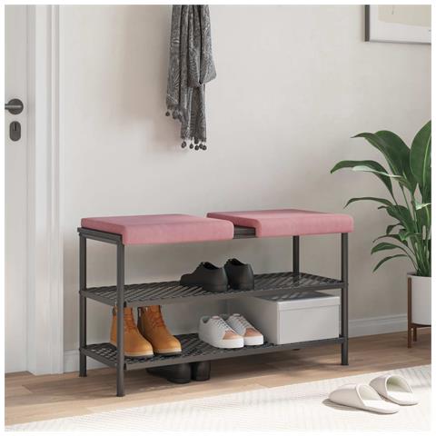 Cuscino per panchina 2 pz Velluto Rosa Profondità 35 cm - Foto 2