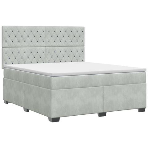 Letto box spring con materasso Grigio Chiaro 180 x 200 cm - Foto 1
