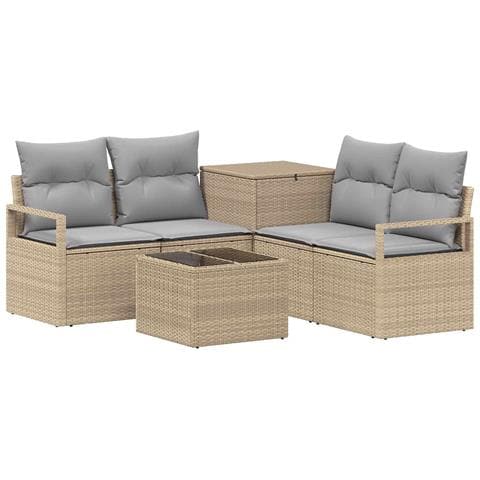 Set di divani 6 pz Beige e Grigio Chiaro - Foto 1