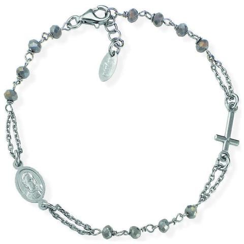 Bracciale In Argento 925 - Collezione Rosari - Colore Rodio - Misura Unica - Foto 3