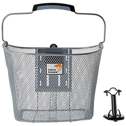 New Looxs Toscane - Cestino In Metallo, A Rete, Con Staffa Di Bloccaggio Smart, Dimensioni 34 X 25 X 25 Cm, Colore Argento - Foto 1