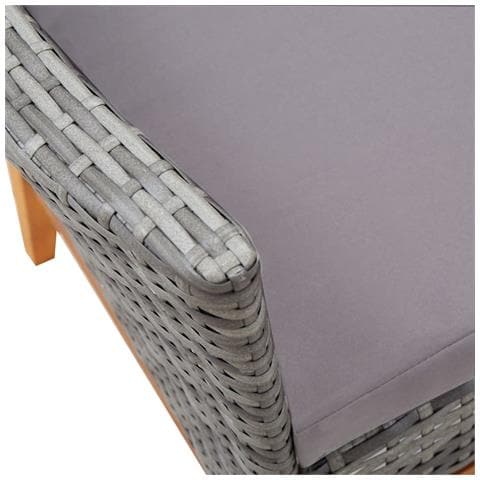 Set da Pranzo da Giardino 7 pz Grigio in Polyrattan e Acacia - Foto 10