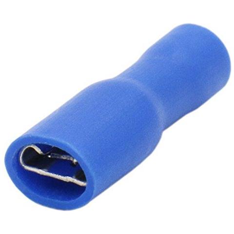 Femminile Disconnessioni Rapide Vinile Completamente Isolato 48 X 05 Millimetri Cavo Terminale Per 1.5-2.5mm (16-14 Awg) Blu 100pack - Foto 1