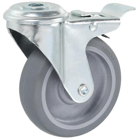 Ruote Girevoli con Foro per Bulloni 8 pz 100 mm - Foto 2