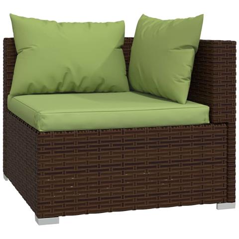 Set Divani Da Giardino 10 Pz Con Cuscini In Polyrattan Marrone - Foto 9