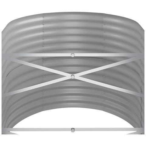 Letto Giardino Acciaio Verniciato a Polvere 368x80x68cm Argento - Foto 5