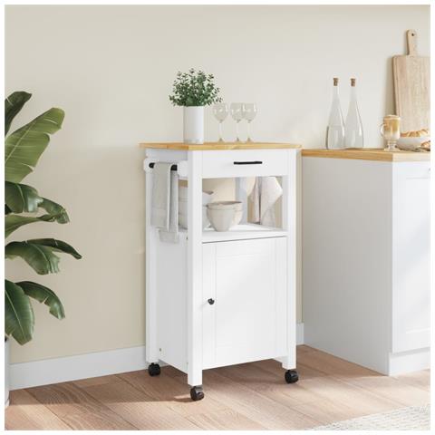 Carrello Da Cucina Monza 48x40x90 Cm In Legno Massello Di Pino - Foto 3