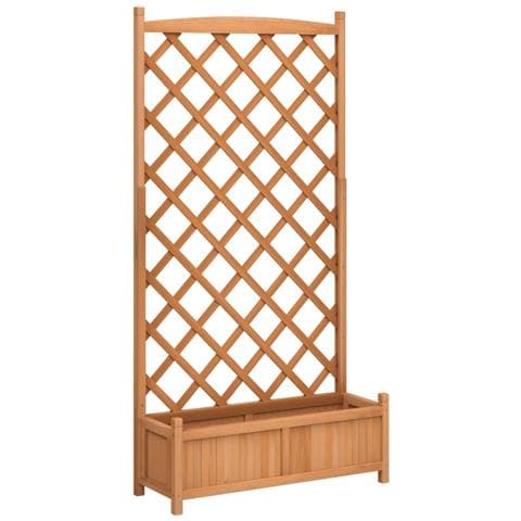 Fioriera Con Traliccio Marrone In Legno Massello Di Abete - Foto 2