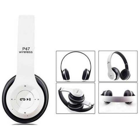 Bits Noise Cancell Foldable Bluetooth 5.0 Wireless Headset Fm Radio / Mp3 Mico Sd And Phone Call White - Foto 2