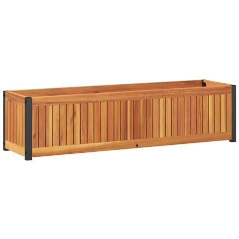 Fioriera Da Giardino 110x30x27,5 Cm In Legno Massello Di Acacia - Foto 2