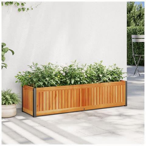 Fioriera Da Giardino 110x30x27,5 Cm In Legno Massello Di Acacia - Foto 1