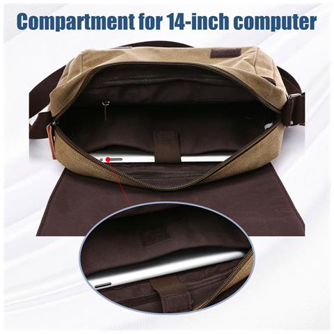 Borsa Messenger Borsa A Tracolla In Tela E Pelle Darkblue - Foto 4