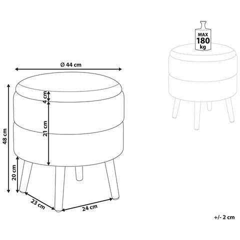 Sgabello Contenitore Okaton Bouclé Bianco - Foto 2