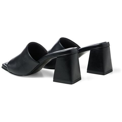 Black Elegant Open Mules Ciabatte Pelle Scarpe Donna Nero Eu 38, 1-27211-42 001 - Foto 3
