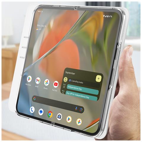 Custodia A Libro Per Google Pixel 9 Pro Fold Blocco Rfid, Bianco - Foto 2