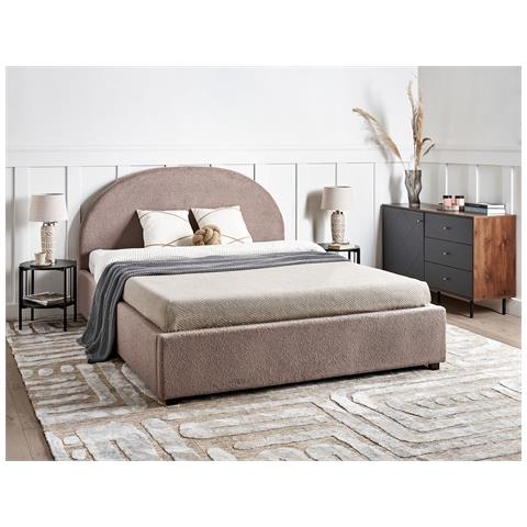 Letto Contenitore Bouclé Vaucluse 160 X 200 Cm Tortora - Foto 1
