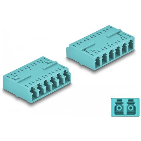 Accoppiatore per fibra ottica HD LC Hexaplex femmina per LC Hexaplex femmina aqua - Foto 1