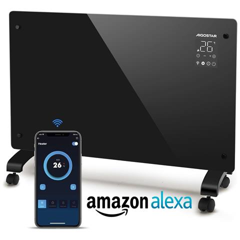 Termoconvettore Smart Alexa a Convezione 2000W 3 Impostazioni Interruttore Touch Nero - Foto 1